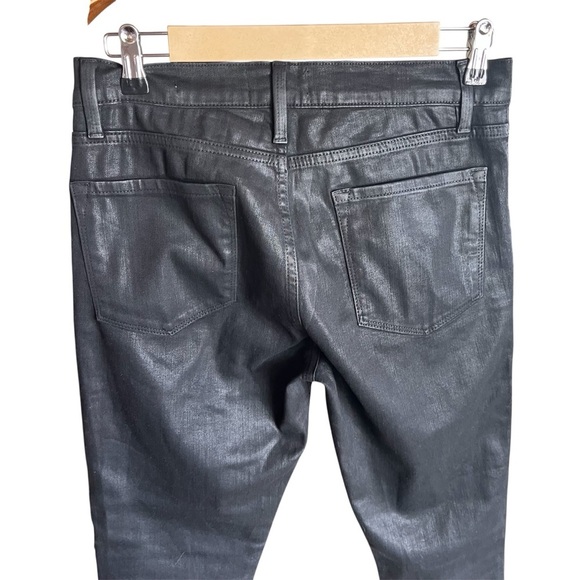 Frame Denim Sleek Shiny Le Skinny de Jeanne Black Skinny Jeans - Picture 2 of 11